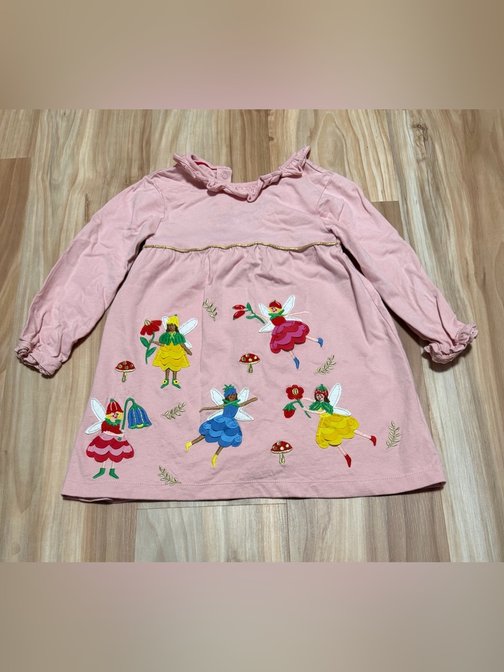 Baby Boden Pink Fairy Garden Embroidered Costume Tunic